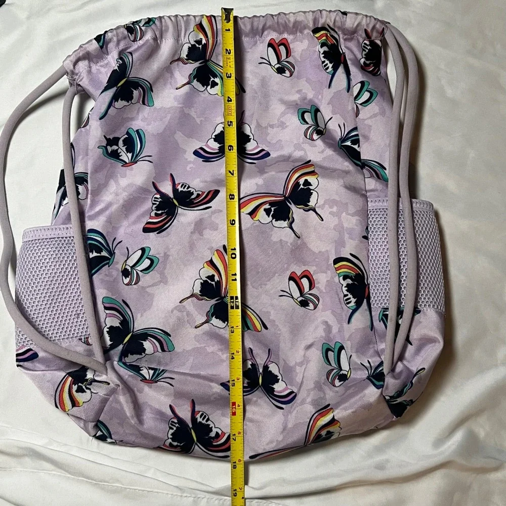Vera Bradley ReActive Drawstring Backpack & Card Holder Set Butterfly Lavender
